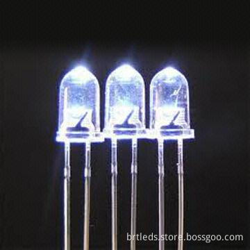 Through-hole LED Lamp 3mm, White Emitted Color Water Clear Lens Appearance